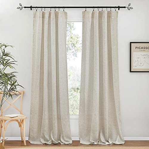 RYB HOME Sheer Curtains - Privacy Drapes for Windows