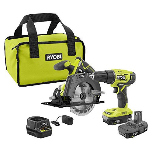 RYOBI 18V Drill & Circular Saw Starter Kit + 2 Batteries & Charger