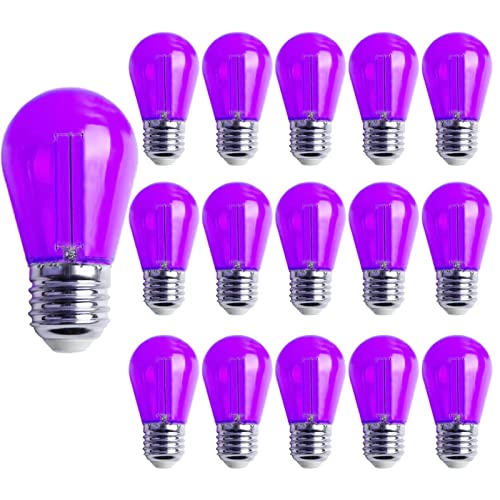 15 Pack JuzizjMEFOD 2W LED Purple Edison Bulbs for Indoor/Outdoor String Lights
