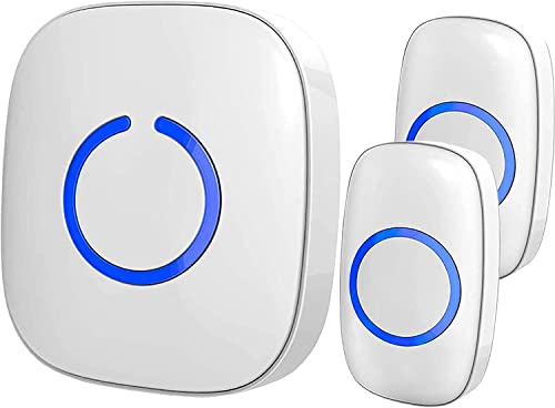 SadoTech White Wireless Doorbell Kit - 2 Bell Ringers, 1 Plug-In Receiver