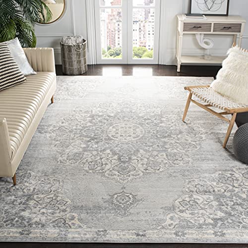 Grey & Ivory Medallion Distressed Area Rug - 10' x 13' by Safavieh