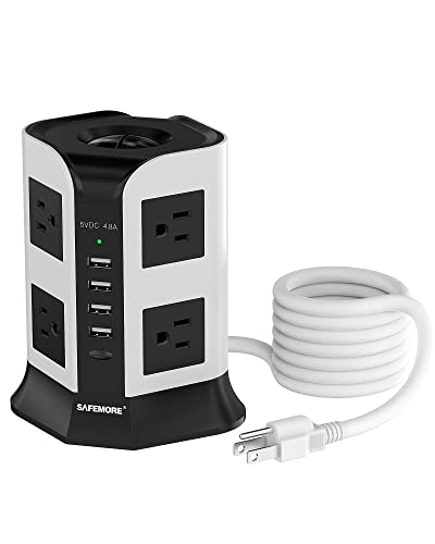 SAFEMORE Power Strip Tower with USB Ports
