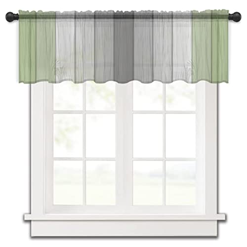 Sage Green Sheer Window Valance Curtain