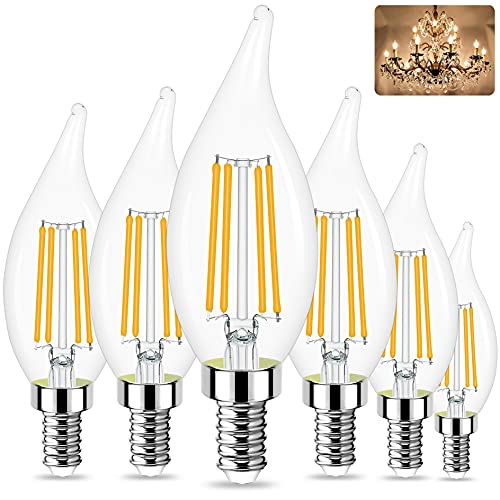 Sailstar Dimmable LED Candelabra Bulbs, 60W Equivalent, Pack of 6