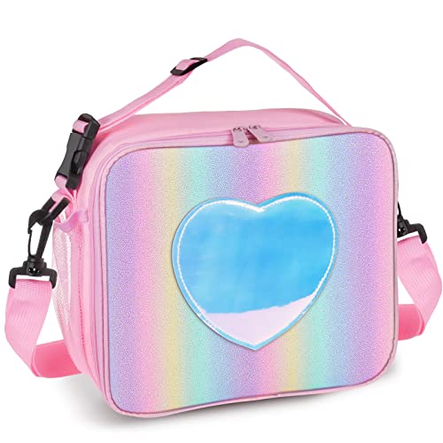 Samhe Insulated Rainbow Lunch Box for Kids Girls