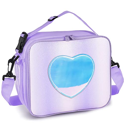 HIZUWKY Light Purple Solid Color Lunch Box Insulated Lunch Bag for Teens  Kids Boys Girls Women Lunchbox Reusable Lunch Pail Cooler for School Work