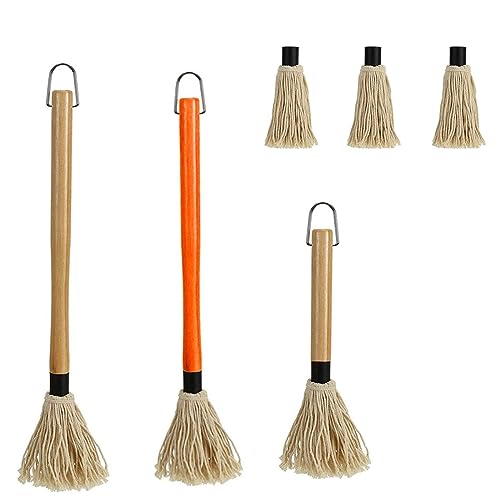 Samlomi 6 Pack BBQ Mop with Replacement Brushes
