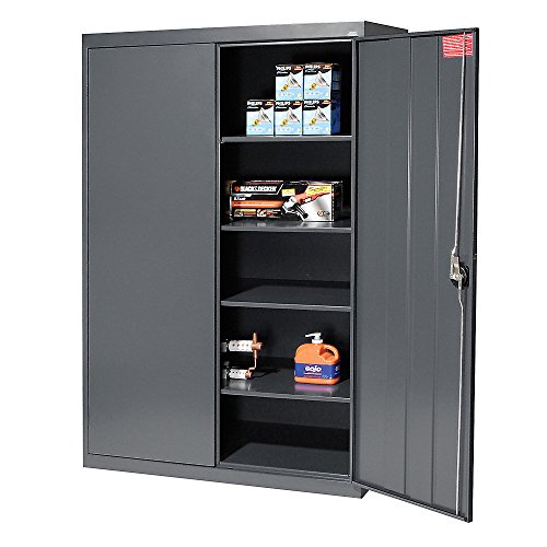 Sandusky Lee EA4R462472-02 Welded Steel Elite Storage Cabinet with Adjustable Shelves, 24" Length x 46" Width x 72" Height, Charcoal