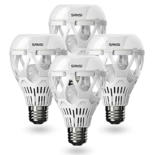 SANSI 18W 150W Equivalent A21 LED Bulbs 5000K Daylight E26 Non-Dimmable 4-Pack