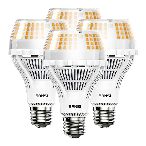 SANSI A21 Led Light Bulb 3000k 4 Pack, 250W Equivalent + 200W Equivalent, 4000 Lumens + 3000 Lumens