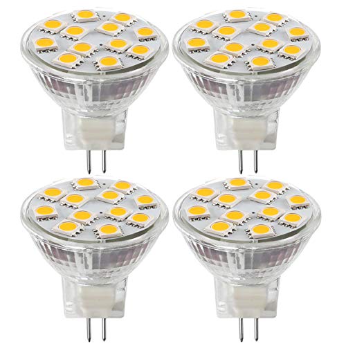 SANSUN LED MR11 Light Bulbs, 12v 20w Replacement, Soft White 3000K, Non-Dimmable, (Pack of 4)