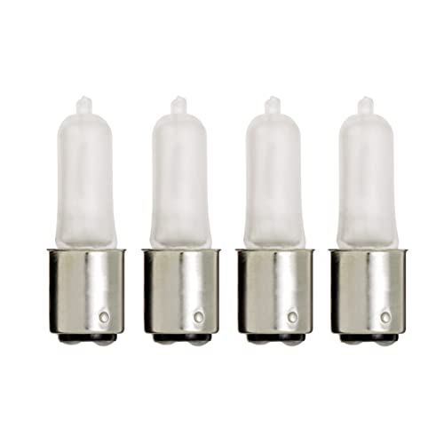 Satco S1982/04 T4 Halogen Light Bulb, BA15d Base, 50 Watts, Frosted, 4-Pack