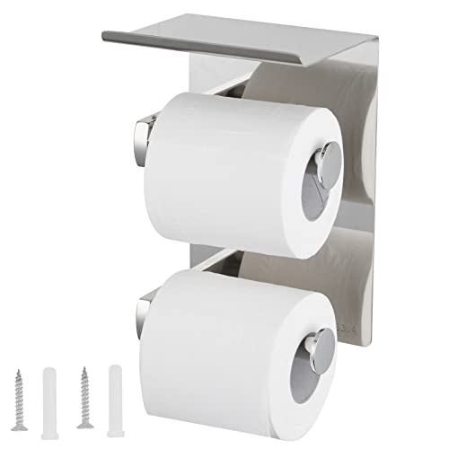 SCDGRW Double Toilet Paper Holder with Shelf