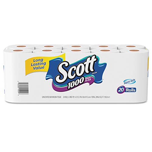 Scott 1-Ply Bathroom Tissue, 20 per Pack (Case of 2 Packs)