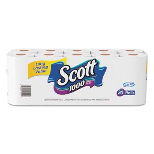 Scott 1-Ply White Bathroom Tissue 20 Pack