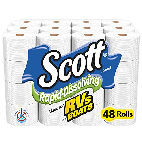 Scott Rapid Dissolving Toilet Paper - Dissolves Rapidly, Perfect for Septic Systems, RVs, and Campers