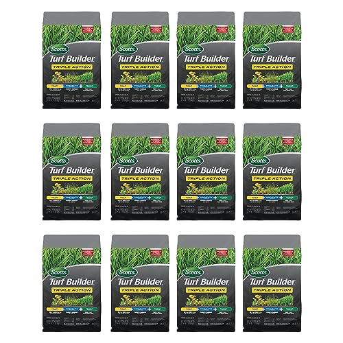 Scotts Turf Builder Southern 3 in 1 Triple Action Weed Destroyer, Lawn Fertilizer, and Feeder Granules for 12,000 Square Feet Landscapes