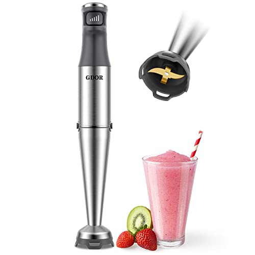 Bonsenkitchen Immersion Blender Handheld, 12-Speed and Turbo Hand Blender  Electric with Sharp Blades, 3-In-1 Hand Held Stick Blender with Egg Whisk