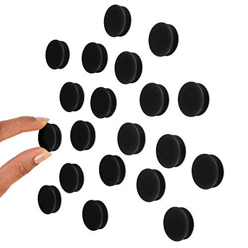 Scribble 1 Inch Office Magnets - Colorful Round Magnets for Whiteboards, Lockers & Fridge (Black)