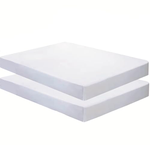 SDIII White Fitted Sheet Twin - 2-Pack, Super Soft Microfiber