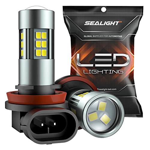 SEALIGHT 6000K Xenon White LED Fog Light Bulbs - Pack of 2