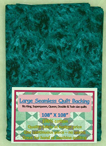 Seamless Quilt Backing in Black/Teal - SALE PRICED!