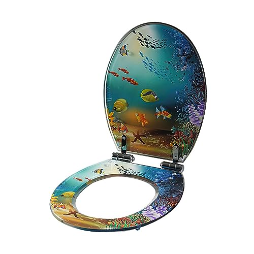 Seashell Toilet Seat with Resin Construction and Soft Close Hinge
