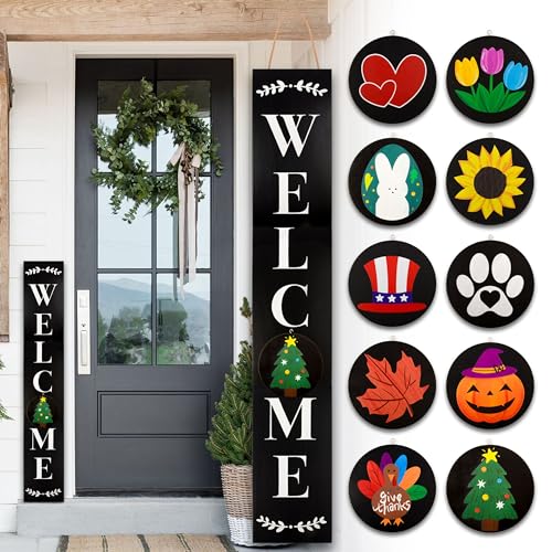 Seasonal Farmhouse Welcome Sign for Front Porch