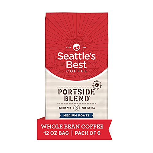 Seattle's Best Portside Blend Medium Roast Whole Bean Coffee | 12 oz (6 pack)