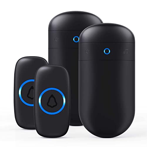 SECRUI Wireless Doorbell with 2 Push Buttons and 2 Receivers
