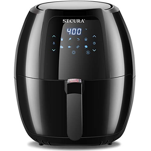Secura Air Fryer 3.4Qt / 3.2L 1500-Watt Electric Hot XL Air Fryers Oven Oil  Free Nonstick Cooker with Additional Accessories, Recipes, BBQ Rack 