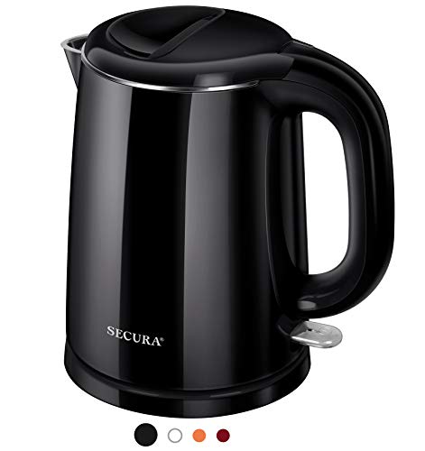 Secura Stainless Steel Electric Kettle Water Heater, 1.0L (Black)
