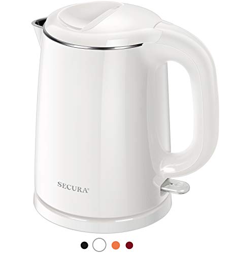 Secura 1.0L Stainless Steel Double Wall Electric Kettle