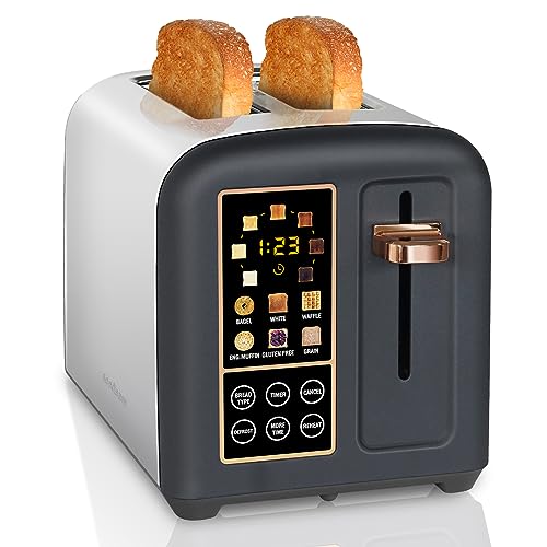 SEEDEEM 2-Slice Stainless Steel Toaster with LCD Display and 50% Faster Heating