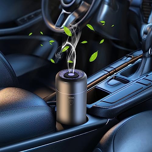 SEEDSEEL Mini USB Car Aromatherapy Diffuser with 7-LED Color Changing