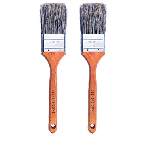 Seekers Cove 2-Piece Wood Handle Paintbrush Set for Art (2 inch Pair)