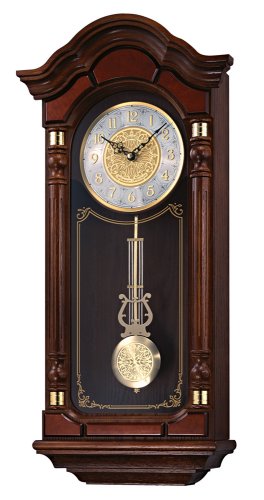 SEIKO Dark Brown Solid Oak Wall Clock