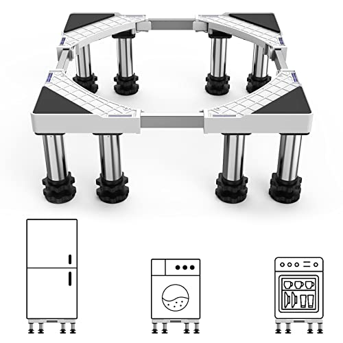 SEISSO Mini Fridge Stand, Universal Refrigerator Stand Adjustable Stand  Base with 4 Heavy Duty Feet, Multi-Functional Washing Machine Pedestal for