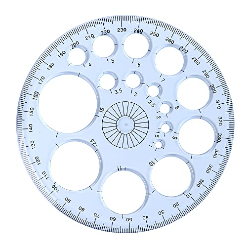 SEIWEI Full Circle Template Plastic Round Protractor 360 Degree