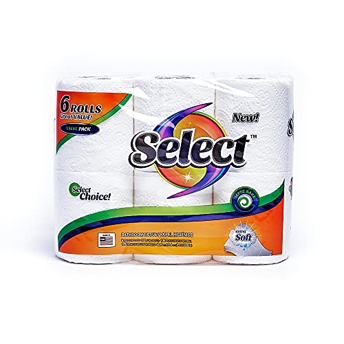 Select 135 Count 2-ply 6 Pack Bathroom Tissue Paper (Pack of 4) (Great Value, total of 24 rolls)