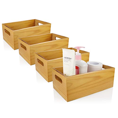 Selected Pine Wood Organizer Open Box 4 Packs