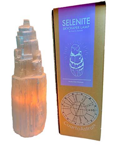 Selenite Skyscraper - Healing Stone - LED Bulb - Harmonizer