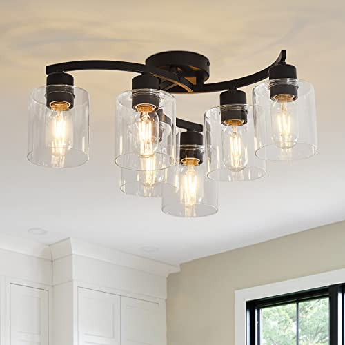 Semi Flush Mount Ceiling Light, 6 Lights Hallway Light