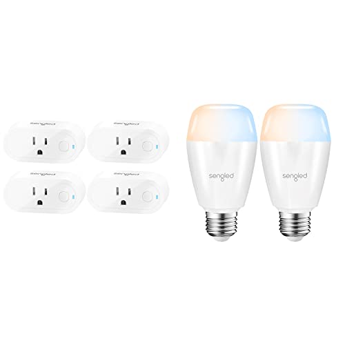 Sengled Smart Plugs, Hub Required, Works with SmartThings and  Echo  with Built-in Hub, Voice Control with and Google Home, 15Amp Smart Socket,  Work as Zigbee Repeater, ETL Listed, 2 Pack 