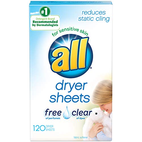 Sensitive Skin Dryer Sheets, Free Clear, 120 Count