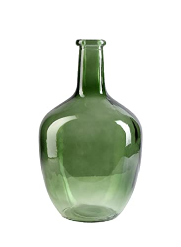 Serene Spaces Living Green Bottleneck Glass Vase