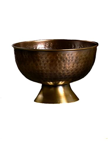 Serene Spaces Living Antique Brass Decorative Bowl, Metal Fruit
