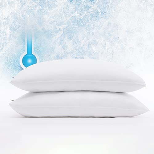 Serta Power Chill Cooling Pillow Protectors, Stain Resistant and Zippered Pillow Protector, Protects Pillow & Pillow Case from Dust and Dirt, (2 Pack), Standard/Queen, White