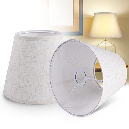 Set of 2 Beige Linen Lamp Shades for Table Lamps