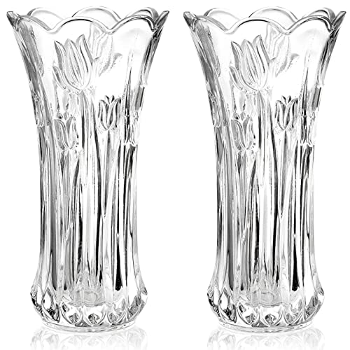 Set of 2 Glass Flower Vase